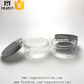 200ml clear plastic pet jar with aluminium lid